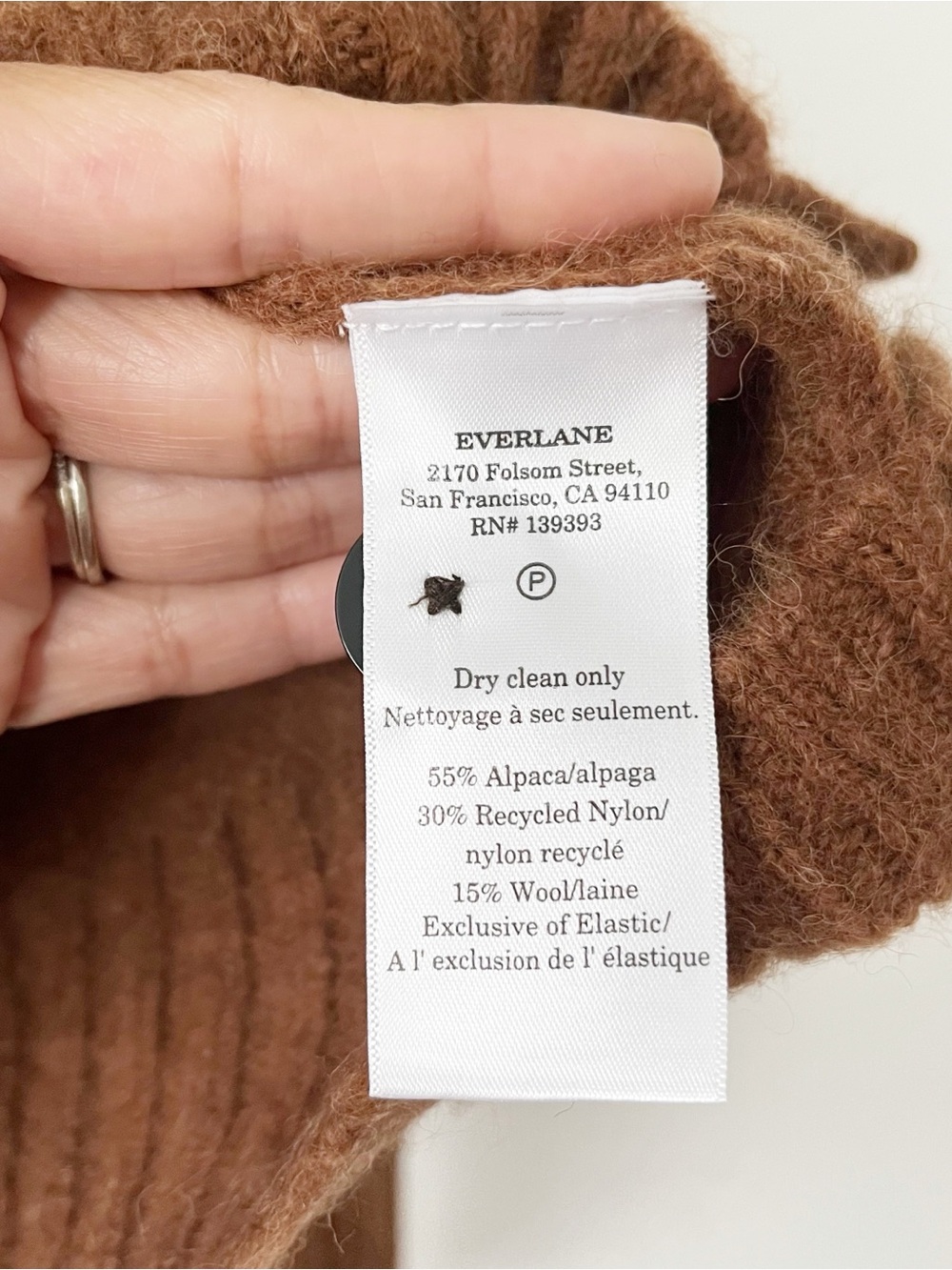 Everlane Alpaca Blend Brown Crewneck Button Front Soft Knit Cardigan Sweater - Picture 7 of 9
